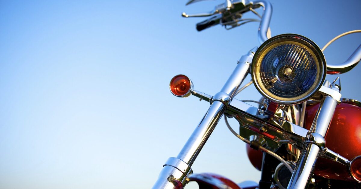 Motorcycle with Blue Sky in Background