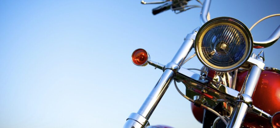 Motorcycle with Blue Sky in Background