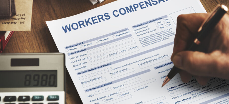injured worked filing out workers compensation claim form