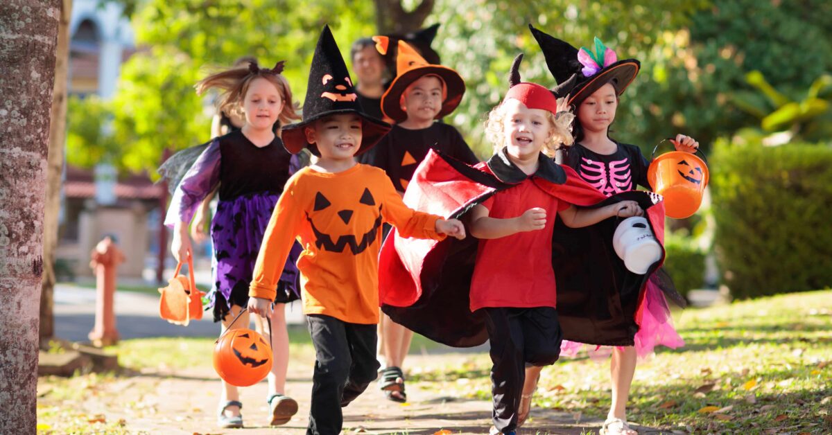 children tricking treating