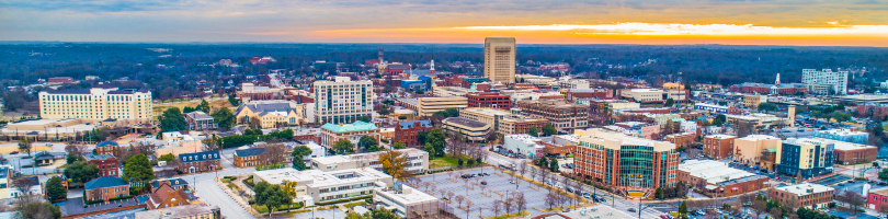 aerial view of downtown spartanburg sc
