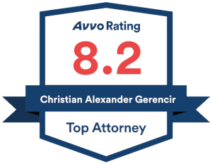 avvo top attorney christian gerencir badge with 8.2 rating