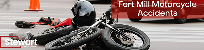 branded image with background of motorcycle on side after an intersection accident