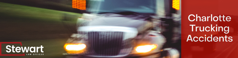 branded image with tractor trailer speeding down charlotte roadway