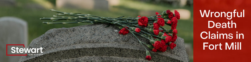 branded image with background of red carnations on stone above ground casket